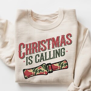 Hunting Christmas Sweatshirt, Duck Hunter Holiday Crewneck
