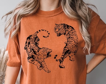 Comfort Colors® Tiger Shirt, Womens Tiger Shirt, Tiger Comfort Colors Shirt, Tiger Graphic Tee, Aesthetic Clothes, Tiger Graphic Tee