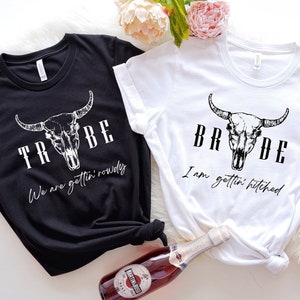 Bride Tribe Shirts, Hitched Rowdy Shirt, Bridal Shower Favors, Wedding Gifts, Bachelorette Party, Engagement Party Shirt, Bridesmaids Tshirt