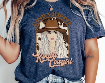Retro Cowgirl Graphic Tee: Kinda Hippie, Boho Western Shirt