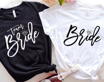 Team Bride Shirts, Wedding Gifts, Bridal Shower, Bridesmaid Shirts, Bachelorette Party Favors, Engagement Party Shirts, Bride To Be Gift