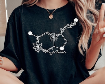 Serotonin Molecule Shirt, Mental Health Awareness, Therapist Gift