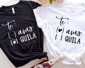 Te amo Tequila Shirt, Fiesta Bachelorette Party Shirts, Mexico Bachelorette, Spanish Bachelorette, Team Bride, Wedding Gift, Bridal Shower