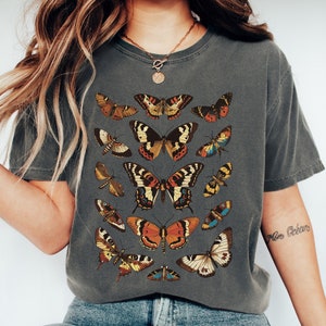 Comfort Colors® Aesthetic Shirt, Retro Butterfly Shirt, Cottagecore Shirt, Shirts for Women, Butterfly Graphic Tee, Trendy Shirts, Moth Tee