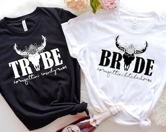 Bride Tribe Shirt, Getting Rowdy Hitched Shirt, Western Bachelorette Party Favors, Wedding Gift, Country Bachelorette Shirt,Team Bride Shirt