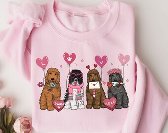 Golden Doodle Valentines Day Sweatshirt, Dog Lover Gift, Valentines Day Goldendoodle Shirt, Goldendoodle Mom Shirt, Valentines Day Sweater