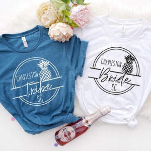 Charleston Bride & Tribe Shirt, Bride To Be Shirt, Bride Tshirt, Bride Tee, Wedding Shirt, Bride Gift Ideas, Bachelorette Party Shirt