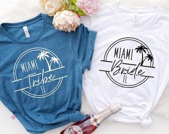 Miami Bachelorette Shirts, Miami Tribe Tees, Florida Girls Trip, South Beach Party, Palm Tree Bridal Squad, FL Weekend