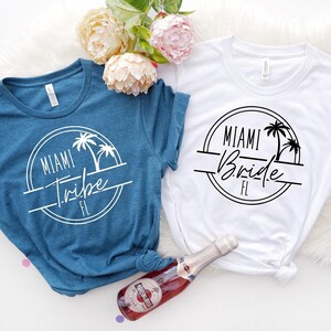 Miami Bride & Tribe Shirt, Bride To Be Shirt, Bride Tshirt, Bride Tee, Wedding Shirt, Bride Gift Ideas, Bachelorette Party Shirt