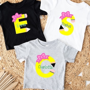 Custom Back to School Shirt, Kindergarten Shirt, First Day of School Shirt, Personalized School T-shirt, Pencil Shirt, Custom Toddler Shirt