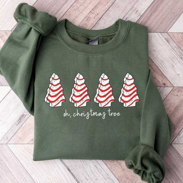 Oh Christmas Tree Sweatshirt, Christmas Cake Sweatshirt, Christmas Crewneck Sweater, Christmas Sweater Women, Funny Christmas Shirt Xmas Tee