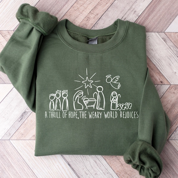 Christian Christmas Sweatshirt, Nativity Scene Sweater, Christmas Nativity Shirt, True Story Nativity, Religious Christmas Gifts, Jesus Tee