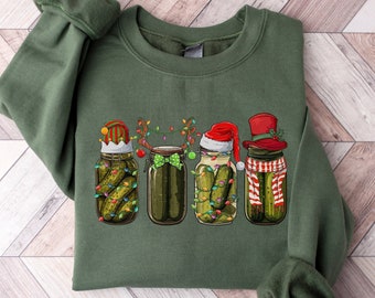 Retro Christmas Pickle Jars Sweatshirt, Canning Season Shirt