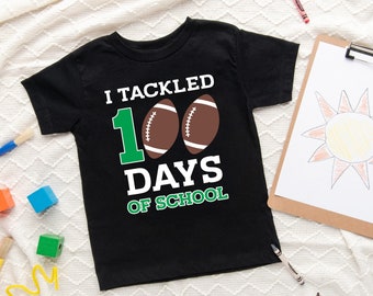 I Tackled 100 Days of School Shirt, Kids T-shirt