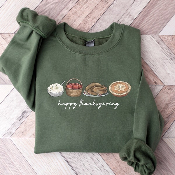 Thanksgiving Sweatshirt Women, Thanksgiving Crewneck Sweater, Thanksgiving Food Tee, Pie Shirt, Fall Sweater, Happy Thanksgiving, Fall Shirt