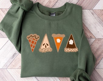 Thanksgiving Pie Sweatshirt, Fall Crewneck