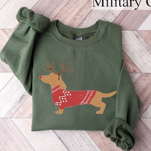 Dachshund Christmas Sweatshirt, Christmas Dog Shirt, Dachshund Mom Shirt, Dog Owner Christmas Gift, Dachshund Shirt, Christmas Crewneck,Xmas