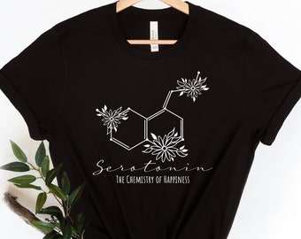 Floral Serotonin Molecule T-Shirt, Mental Health Matters