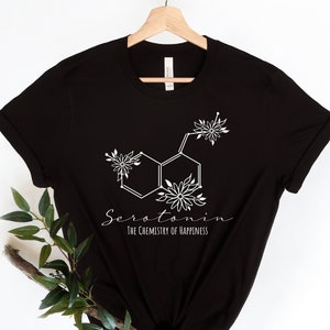 Floral Serotonin Molecule T-Shirt, Mental Health Matters
