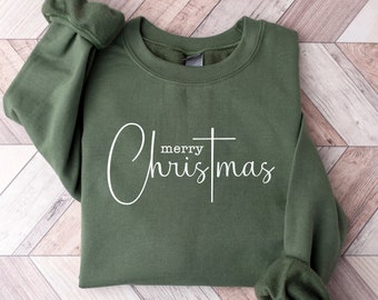 Merry Christmas Crewneck Sweatshirt, Holiday Shirt