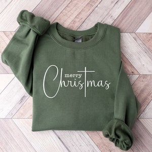 Christmas Crewneck Sweatshirt, Merry Christmas Sweatshirt, Christmas Sweater, Women Christmas Sweater, Merry and Bright Shirt, Xmas Tshirt