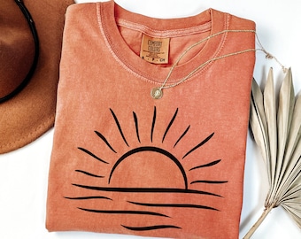 Comfort Colors® Sun Shirt, Sunshine Shirt, Retro Sunshine Shirt, Hello Summer Shirt, Beach Vacation Shirt, Sunshine Graphic Tee, Ocean Shirt