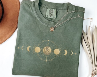 Comfort Colors® Moon Phase Shirt, Mystic Moon Shirt, Mystical Moon Phase Shirt, Moon Phase T-Shirt, Boho Moon Shirt, Celestial Moon Shirt