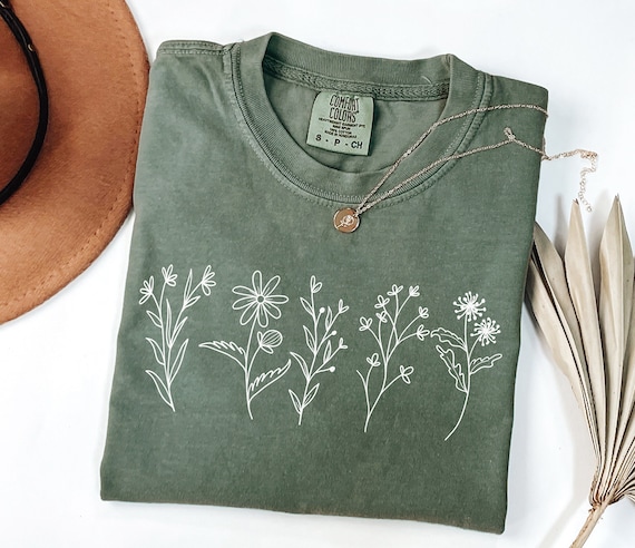 Comfort Colors® Wildflower Shirt, Floral Cottagecore Shirt, Botanical Shirt, Flower Shirt, Nature Shirt, Wildflower Tshirt,Wild Flower Shirt