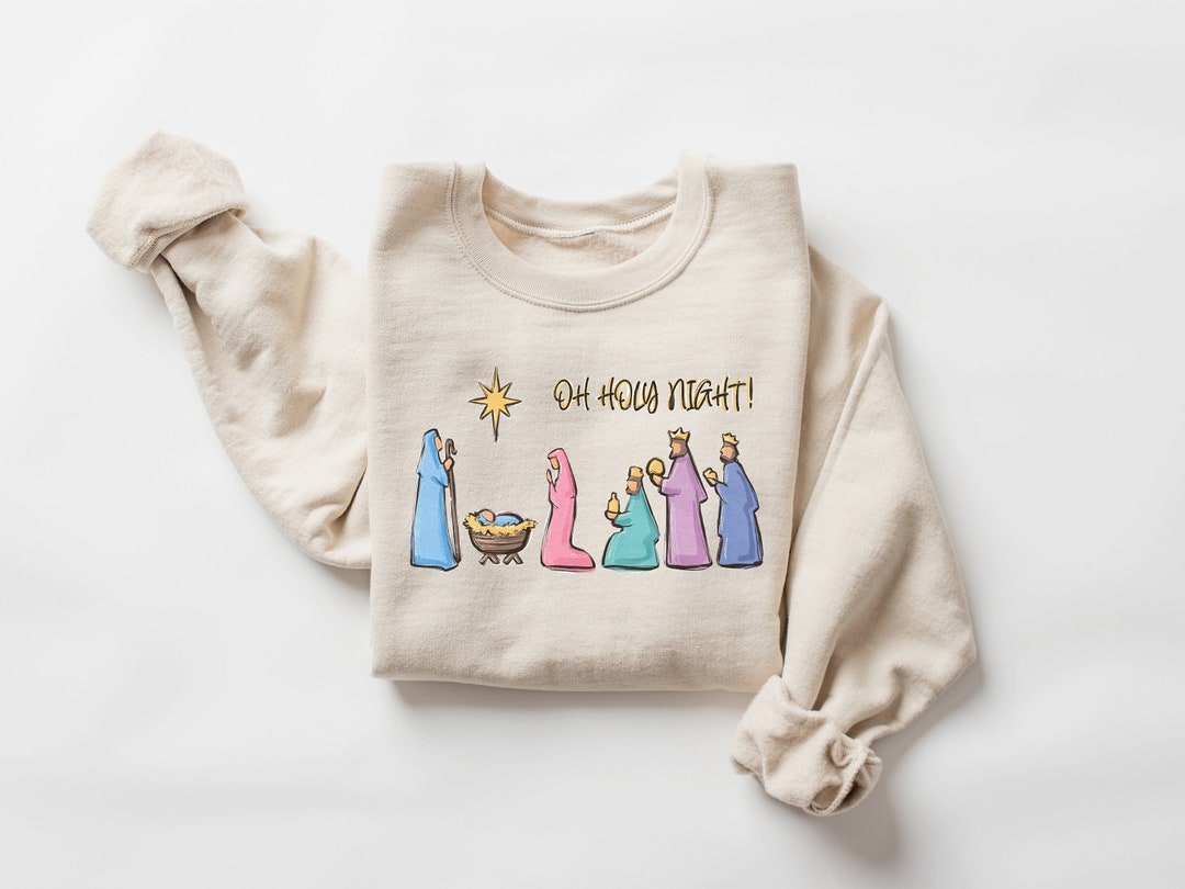 Christian Christmas Sweatshirt, Nativity Scene Sweater, Christmas
