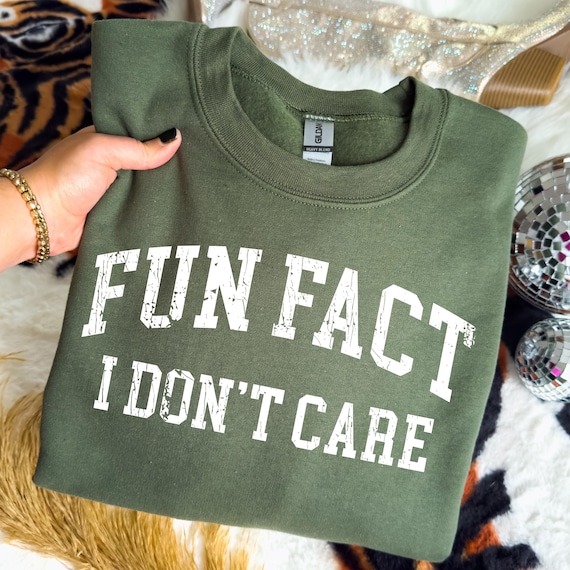 Fun Fact I Dont Care Sweatshirt, Funny Sarcastic Crewneck, Snarky Introvert Gift, Unbothered Shirt