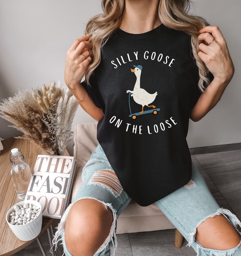 Comfort Colors® Silly Goose Shirt, Silly Goose On The Loose Shirt, Silly Goose Comfort Colors Shirt, Funny Graphic Tee, Funny Goose Shirt image 5