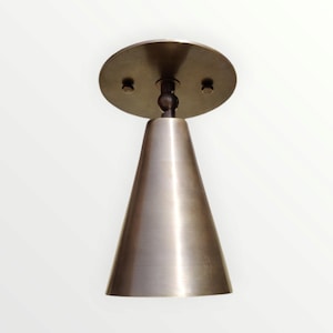 Vintage Brass Spotlight Fixture: Adjustable Patina Wall/Ceiling Lamp