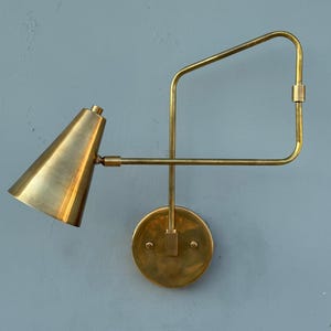 Mid Century Italian Brass Swing Arm Sconce - Focus Lighting