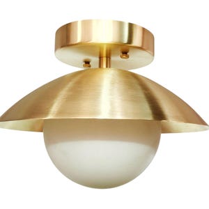 Flush Mount Ceiling Light Globe Chandelier Brass Mid Century Lighting