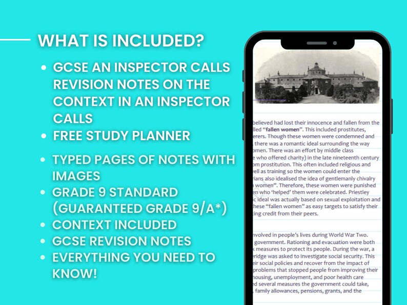 GCSE an Inspector Calls Context Revision Notes Grade 9/A English