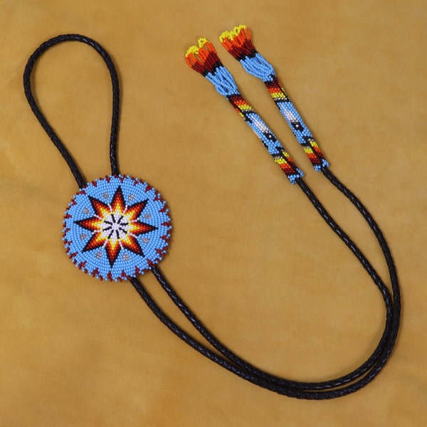 Beaded Bolo Tie by Beliacci. Handmade Native American Style Bolo Tie For Men. Beaded Bolo Tie Suitable For Different Occasions & Gifting.