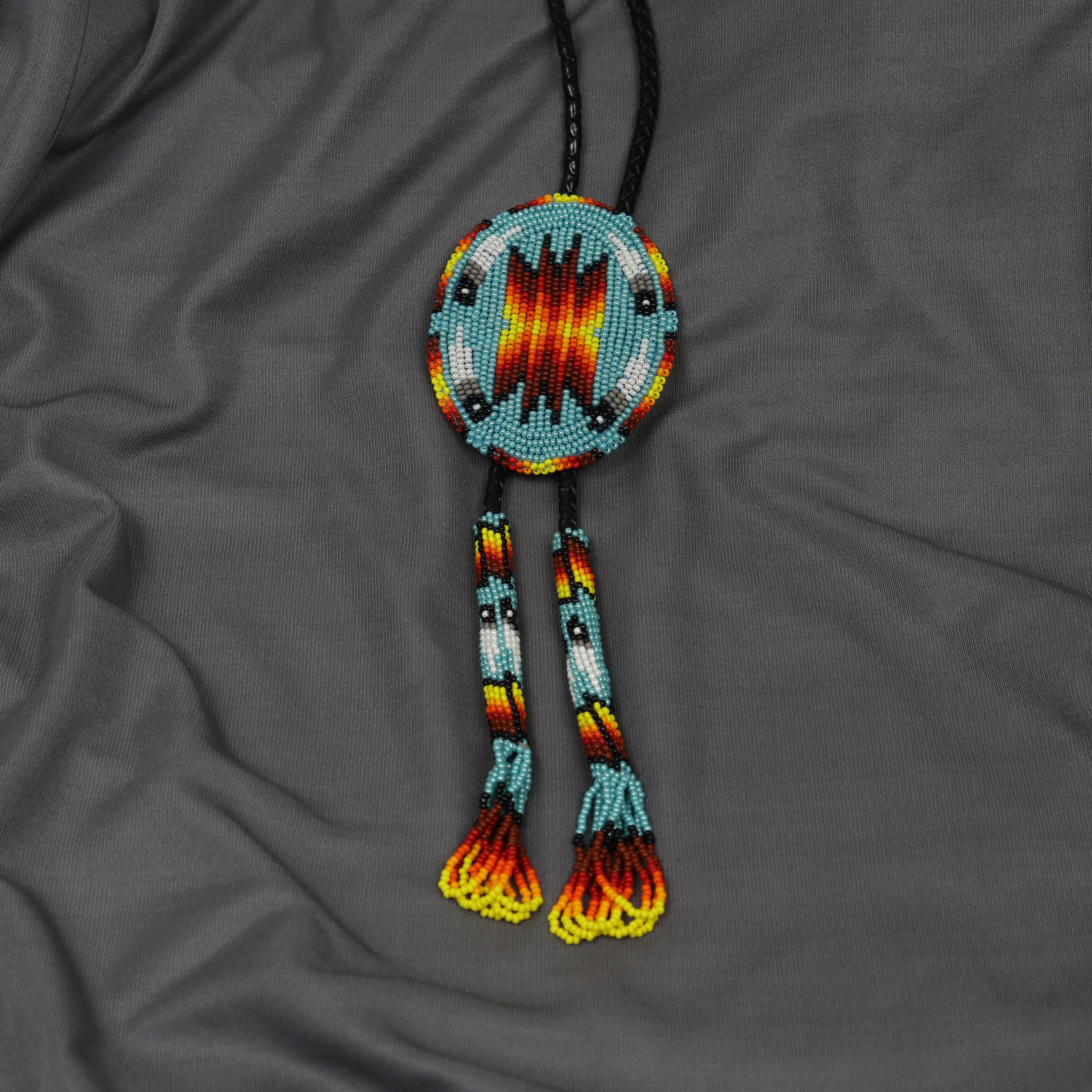 Beaded Bolo Tie by Beliacci. Handmade Native American Style Etsy