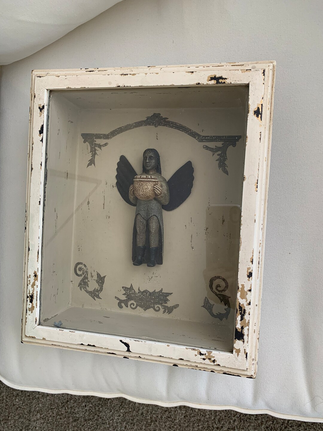 Metal Angel Shadow Box: Rustic Wall Decor (13x11x3) - Etsy