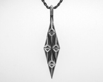 Unieke moderne omkeerbare herenkettingontwerpen, massief 925 sterlingzilver, handgemaakt in de VS, niet-traditioneel, eenvoudige coole ketting, aandenken aan Mori