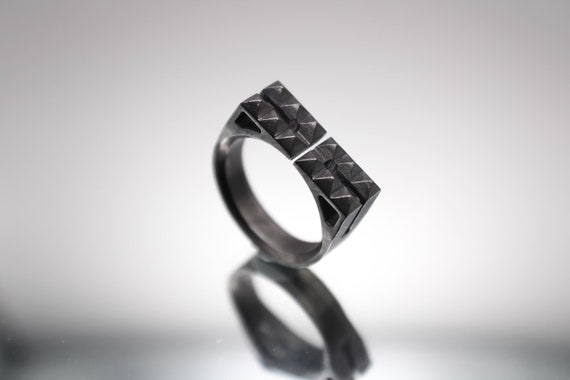 Bague En Argent Sterling Design Moderne - Taille 6 - Occasion