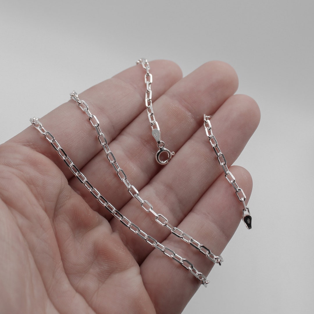 4mm Silver Plated Marina Chain Necklace For Men