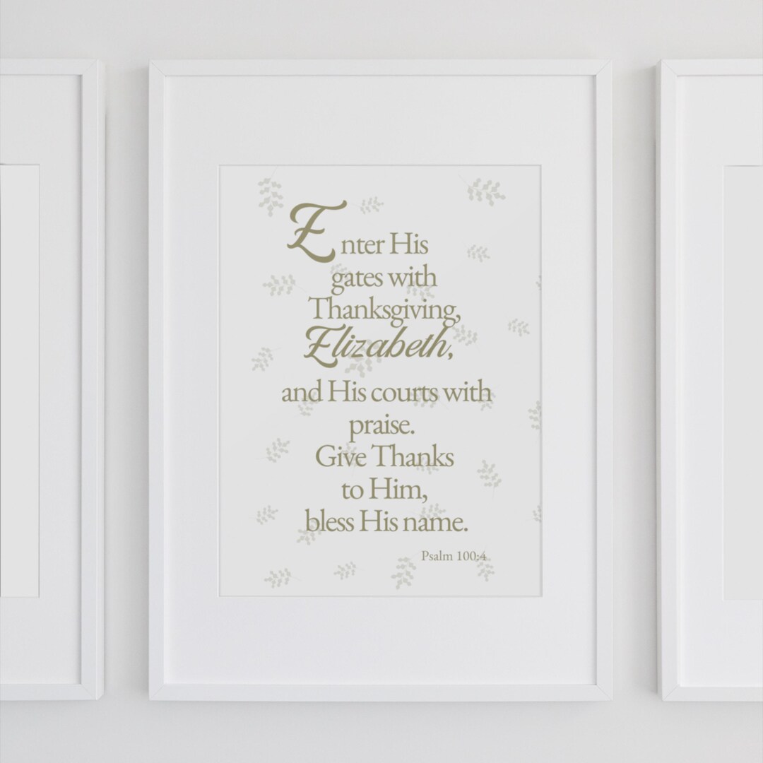Personalized Bible Verse Print, Custom Scripture Wall Art With Name - Etsy
