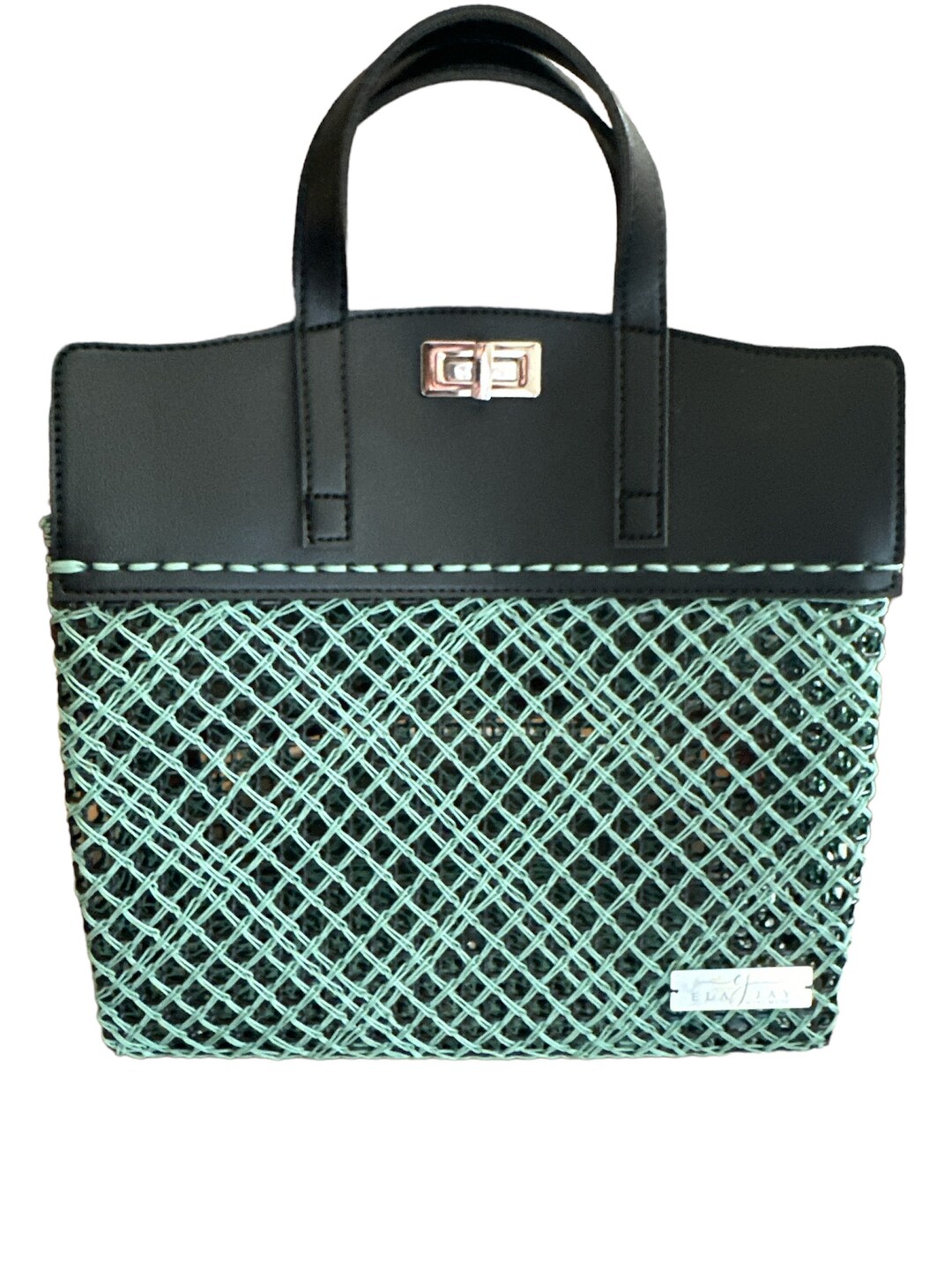 Handmade Woven Satchel Handbag Recycled Plastic Nylon