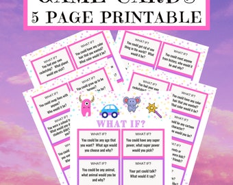WHAT IF? Printable game cards for Kids, Printable Fun Pages For Kids, Critical Thinking, Problem Solving Skills, Fun Activities,