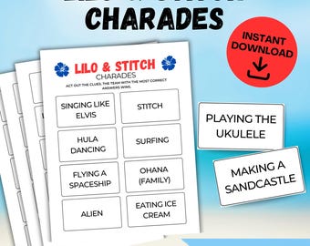 Stitch Riddles Stitch Tricky Scavenger Hunt Clues Riddles Game PINK | Party Lilo ...