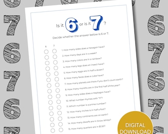 Six Seven Challenge-feestspelletjes, grappig 6 7-activiteit voor klas, werkblad thuisonderwijs Elementary Jr High, werkblad 6 7 wiskundeactiviteiten