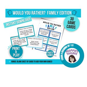 Would You Rather Game for Kids, Family Game Night, This or That Sleepover Games for Girls and Boys, Fun Questions To Ask Children, Teens