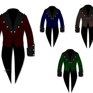 Steampunk Goth Victorian Cotton Twill Swallowtail Coat Jacket In Four Colors Wedding Outfit