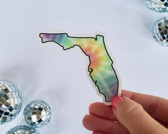 Tie-Dye Florida Sticker | Waterproof Hippie Decal