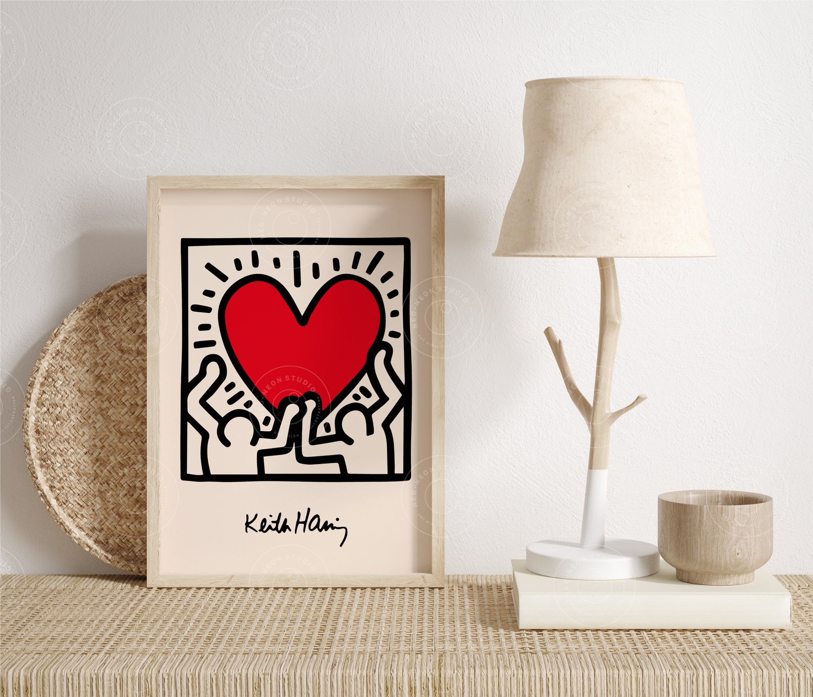 Keith Haring Heart Poster, Keith Haring Print, Line Art Haring, Keith ...